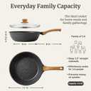 YASHE 11 Inch/4.5 QT Nonstick Deep Frying Pan w/Glass Lid, Dishwasher Safe | Induction Ready, Non-Toxic Saute Pan with Helper Handle Cooking Skillet Pan for All Stovetops PFOA/PFOS Free
