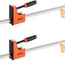 VEVOR Bar Clamps for Woodworking, 2-Pack 30 inch Parallel Clamp Set, F-Clamp with 1500 lbs Load Limit, Even Pressure, High-strength Plastic and Carbon Steel, for Woodworking Metal Working, Orange