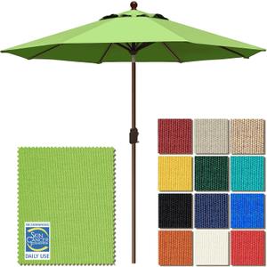 EliteShade USA 10-Year-Non-Fading 9Ft Market Patio Umbrella, UPF 50+ UV Protection Performance Sun Umbrella, Heavy Duty Commercial Grade Outdoor Table Umbrella with Crank & Tilt, Windproof Vented Top for Garden, Pool, Deck and Outdoor Playsets, Macaw Green