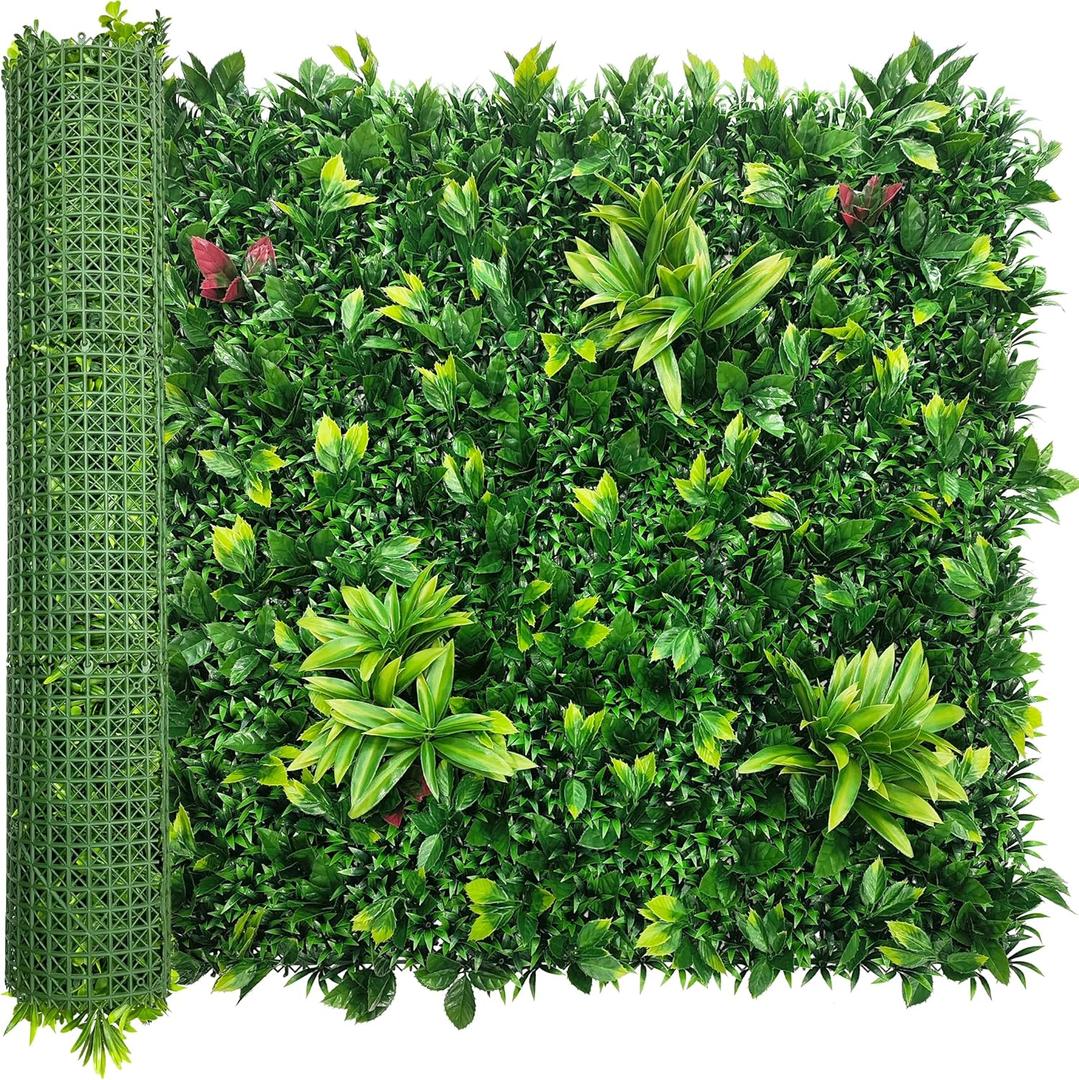 Artificial Boxwood Panels: 40" x 120" (33.5 sqft) UV-Anti Fake Grass Ivy Privacy Hedge Greenery Backdrop Fence Wall Screen for Garden Fence Covering Privacy, Outdoor Indoor Home Decor