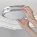 LB72170 LED Flush Mount Ceiling Light, 10 inch, 17W (120W Equivalent) Dimmable 1350lm, 4000K Cool White, Brushed Nickel Round Lighting Fixture for Kitchen, Hallway, Bathroom, Stairwell