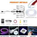 Jushope Car LED Strip Lights, USB Interior Ambient Lighting Kits with Wireless APP and RF Remote Control, 16 Million Colors Music Mode Car Decoration Lights with 315 inches 3.0mm Fiber Optic (6 in 1)
