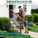 Hand Rails for Outdoor Steps 4-Step Railing Metal Wood-Grain