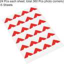 PATIKIL Photo Corners, 15 Sheets/360 Pcs Self Adhesive DIY Picture Mounting Sticker for Journal Album Diary Scrapbook, Red