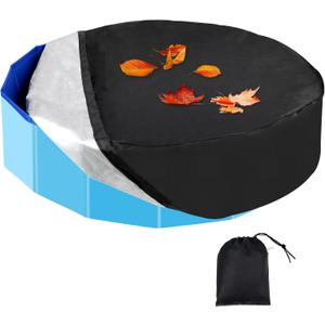 Rypet 39.5 inch Dog Pool Cover Foldable Round Pool Pet Collapsible Swimming Pool Covers Kiddie Pool Covers Portable Pools Accessories for Dog Kiddie Pools Bathing Tub (Black)