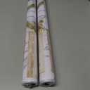 Pack Of 2 Safiyya 78.7"×17.3" White and Gold Wallpaper Geometric Peel and Stick Wallpaper for Bedroom Contact Paper for Cabinets Liner Self Adhesive Removable Wall Paper for Walls Vinyl Rolls