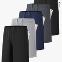 MLYENX 4 Pack Boys Athletic Shorts Active Performance Youth Kids Basketball Shorts Quick Dry with Elastic Waist Pockets, Size 4-6 Y