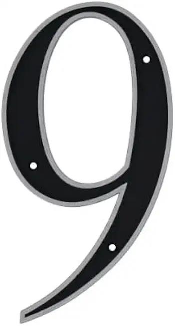 Hillman 6 in. Reflective Black Plastic Nail-On Number 9,8