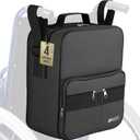 Deluxe Wheelchair Bag  Storage Backpack for Adults  Hangs Securely on Wheelchair Back  Organiser for Mobility & Electric Wheelchairs  Black
