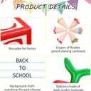 Landhoow 17 Pcs Giant Back to School Decor Notebook Classroom Backdrop