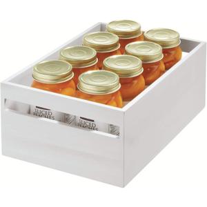 iDesign Renewable Paulownia Wood Collection Storage Bin with Handles, 15" x 10" x 6", White Wash
