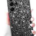 Newseego for Samsung Galaxy S25 Ultra 5G Case, Luxury Bling Rhombus Pattern Plating Case for Women Girls Men Anti-Scratch Soft TPU Frame Hard PC Back Bumper Cover for Samsung Galaxy S25 Ultra-Black