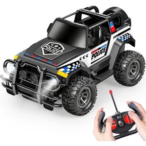 Remote Control Car for Kids, Police Rc Cars Toys for Boys Age 3 4 5 6 7 8-12, 1:20 Scale Rc Truck with LED Headlights Racing Toy Car Birthday Easter Gifts for Kids