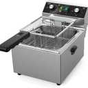 Electric Deep fryer Stainless Steel Deep Fryer with Basket & Lid Capacity 10L(10.5QT) Electric Countertop Fryers for Home Kitchen and Restaurant with 60 Minute Timer, 1800 Watts, 120V