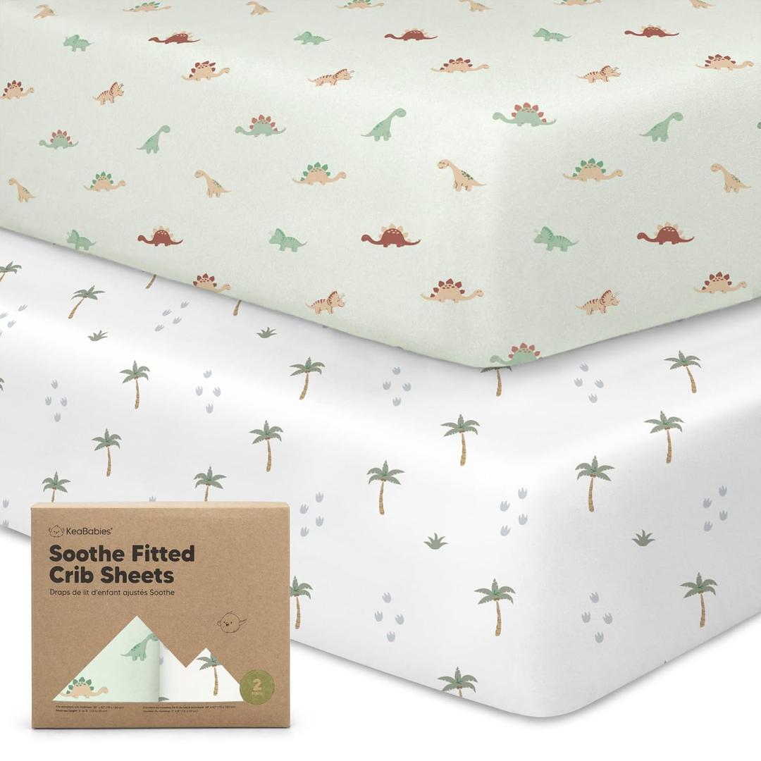 KeaBabies 2-Pack Organic Crib Sheets for Boys, Girls - 52x28 Fitted Crib Mattress Sheet Neutral, Breathable Jersey Cotton Cover for Baby Bed, Toddler Mattress, Soft & Cute Prints (Roarsome) KeaBabies 2-Pack Organic Crib Sheets for Boys, Girls - 52x28 Fitted Crib Mattress Sheet Neutral, Breathable Jersey Cotton Cover for Baby Bed, Toddler Mattress, Soft & Cute Prints (Roarsome)