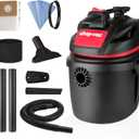 Shop-Vac 2.5 Gallon 2.5 Peak HP Wet/Dry Vacuum, Portable Compact Shop Vacuum with Wall Bracket & Multifunctional Attachments, 5760288 (Black)