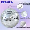 8 Inch Silver Mirror Disco Ball Hanging Decor for DJ Stage Wedding Party Bar