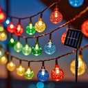 56FT Solar String Lights Outdoor Waterproof, 100LED Crystal Ball Fairy String Lights for Garden, Patio, Camping Decor - Solar Powered LED Globe Lights with Auto On/Off (Multi-Color)