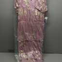 S.L. Fashions Women's Short Sleeve V-Neck Midi Cocktail Dress W/Ruched Waist, Wedding Guest Gown (Petite and Regular Size 16