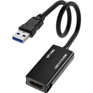 MT-VIKI USB 3.0 to HDMI Adapter, USB 3.0 to HDMI Male to Female Adapter, 1080P Compatible with Mac OS, Windows 10/8.1/8/7 (Uni-Directional) 1 Pack