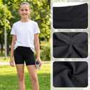 WLLHYF Girls Athletic Shorts, Spandex Shorts High Waisted (Black), Soft