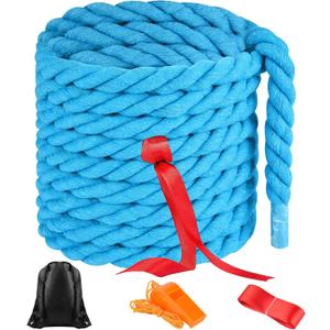 NEBURORA 20FT Tug of War Rope for Adults Outdoor Games Field Day Family Reunion Summer Outside Yard Backyard Lawn Camping Picnic Carnival Party Games Blue