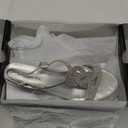 LONDON FOG Womens Macey Demi-Wedge Dress Sandals (8, Silver)