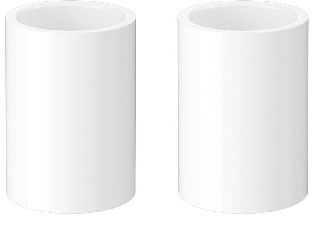 2 Pcs 2 Inch PVC Coupling Pipe Fittings, Fits Standard 2" SCH 40 PVC Pipe with 2.375" OD, White Straight Socket PVC Pipe Connectors for Plumbing, Irrigation and DIY PVC Projects