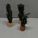 Winlyn 3 Pack Mini Canadian Pine Trees with Wood Bases Artificial Miniature Christmas Trees for Holiday Season Tabletop Decoration Centerpiece Displays Xmas Green Assorted Sizes 7.5" 8.9" 10.8"