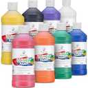 Positive Art Washable Paint for Kids – (8 Colors, 16 oz Each) Made in USA, Non-Toxic Tempera Paint Set – Bulk Classroom Paints for Students, Finger Painting, School Use – 8 Pack