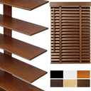 2" Slats Wood Blinds for Indoor Windows: Cordless Solid Wooden Blind&Shades, 33.5"W x 48"H