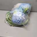 3Pcs Artificial Hydrangea Flowers for Outside, Large Flower Decorations for Birthday Party, Fake Flowers for Garden, Hotel, Office, Home Farmhouse Decor, Wedding, Art Gallery, Store-Blue