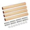 MECCANIXITY Threaded Extension Rod, 3.94" Lamp Pipe with Connector Light Fixture for Pendant Light Island Lighting Chandeliers Stems, French Gold 4 Set