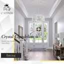 CATINER Chrome Crystal Chandeliers, Modern Semi Flush Mount Ceiling Light, 6-Light Round Crystal Hanging Pendant Light Fixtures, D18 for Dining Room Entryway Kitchen Hallway K9 Crystal