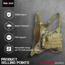 Outdoor Tactical Chest Bag for Men Sports Rig Vest with Pouch Phone Adjustable EDC Travel Pack (Camo)