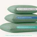 Travel Pillow Memory Foam Pillows, Camping Pillow-Compressible Medium Firm, Breathable Cover, Ideal Backpacking Hiking, Bed Pillows, Airplane and Car (Green, L) (L-23.6*15.7in)