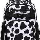 2 x Cute Small Little Kids Cow Print Backpack Kindergarten Preschool Backpacks for Girls Ages 2-4-6 (Black Cow Print)