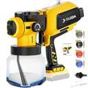 Cordless Paint Sprayer Compatible for Ryobi 18v Battery (NO Battery), HVLP Electric Handheld Paint Sprayers with 1000ML Container, for House Furniture, Fence, Cabinets, Walls (Bare Tool) Yellow