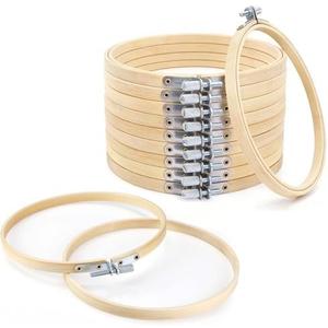20 Pieces 6 Inch Embroidery Hoops Adjustable Wooden Circle Cross Stitch Hoop Ring for Embroidery, Art Craft Handy Sewing and Christmas Decoration