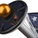 Sunnytech 2nd Generation Solar Flag Pole with 20LED Light, Brightest and Most Powerful, Stable and Long-Lasting, LED Downlight for 15 to 25 Ft In-Ground Flag Poles, Automatic, Black