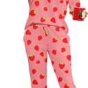 KFUBUO Women's Pajama Sets Long Sleeve Sleepwear and Jogger 2 Piece Lounge Set (Large)