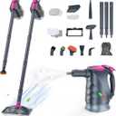 ScrubWiz 10-in-1 Steam Cleaner, Steam Mop & Detachable Handheld Steam Cleaner with 320ml Water Tank, 10s Fast Heating, Portable Steamer for Kitchen, Floor, Tiles, Window, BBQ Grill, Car, Gray