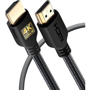 PowerBear 4K HDMI Cable 3 ft [2 Pack] High Speed, Braided Nylon & Gold Connectors, 4K @ 60Hz, Ultra HD, 2K, 1080P, ARC & CL3 Rated | for Laptop, Monitor, PS5, PS4, Xbox One, Fire TV, Apple TV & More
