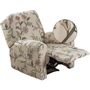 CRFATOP Printed Recliner Cover with Pockets Single Reclining Slipcover 4-Pieces Lazy Boy Recliner Sofa Chair Cover with Elastic Bottom for Recliner Furniture Protector for Kid Pet,28
