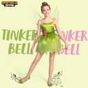 Spooktacular Creations Fairy Costume for Girls, Toddlers Green Fairy Costume Dress, Fairy Tutu Dress for Kids Halloween Party (M)