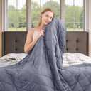 OMYSTYLE Weighted Blanket for Adults (15lbs, 48''x72'') - Twin Size Heavy Throw Blanket, Breathable and Cooling Microfiber Material with Premium Glass Bead for All Season Use, Machine Washable, Grey
