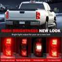 Tail Lights Assembly for Chevy Silverado 1500 2500 3500 2500HD 3500HD 2007 2008 2009 2010 2011 2012 2013 2014 Rear Brake Turn Signal Left Driver Right Passenger Taillights, 2 Packs
