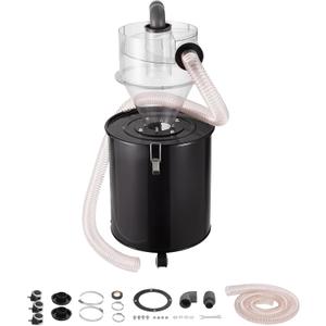 VEVOR Cyclone Dust Separator with Metal Tank, 4" Retrofit Cyclone Separator for Dust Collectors, ABS Material With 2" Hole O.D. Connector & Hose for Wet/Dry Shop Vacuums, Fits 13.21 Gallon Tank