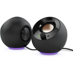 Creative Pebble SE Minimalist 2.0 USB-C Powered PC Speakers with RGB Lighting, 3.5 mm AUX-in, Up to 4.4W RMS Power for Computers and Laptops (Black)