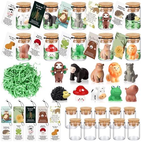 Fumete 50 Set Employee Appreciation Gift for Coworkers Graduation Teacher Nurse Funny Resin Animal Mental Health Stress Relief Gifts Positive Desk Inspirational Card Office Team Thank You Gift